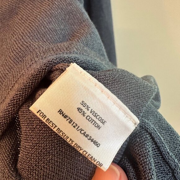 Eileen Fisher Teal V-Neck Sweater – Italian Yarn – Beaded Neckline – Size Medium - Picture 4 of 5